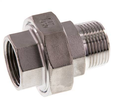 1 inch NPT x 1 inch NPT F/M Stainless steel Double Nipple 3-pieces with Conically sealing 16 Bar — image 6