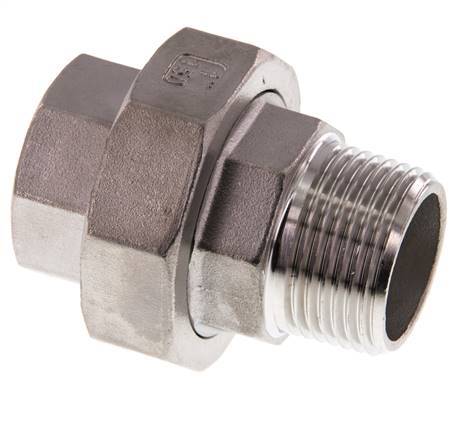 1 inch NPT x 1 inch NPT F/M Stainless steel Double Nipple 3-pieces with Conically sealing 16 Bar — image 7