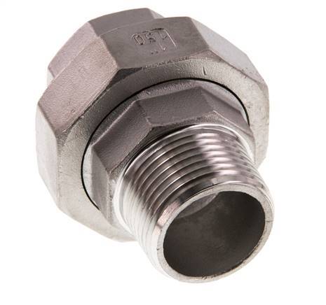 1 inch NPT x 1 inch NPT F/M Stainless steel Double Nipple 3-pieces with Conically sealing 16 Bar — image 8
