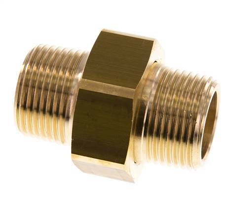 R 1 inch Brass Double Nipple 3-pieces with Conically sealing 16 Bar — image 7