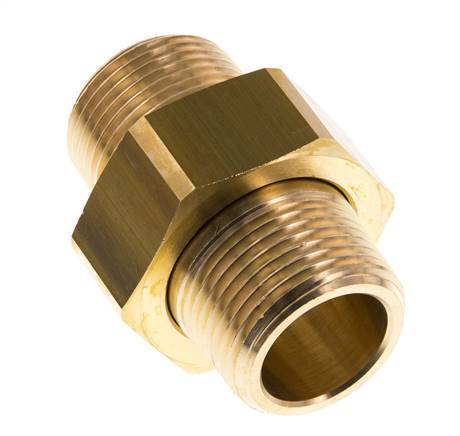 R 1 inch Brass Double Nipple 3-pieces with Conically sealing 16 Bar — image 8