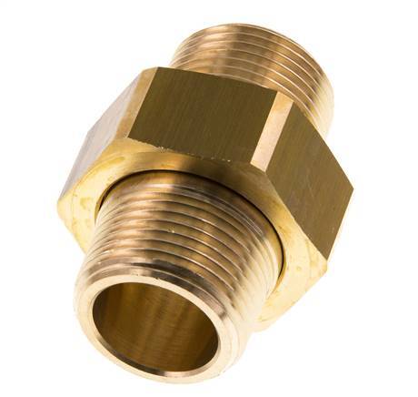 R 1 inch Brass Double Nipple 3-pieces with Conically sealing 16 Bar — image 9