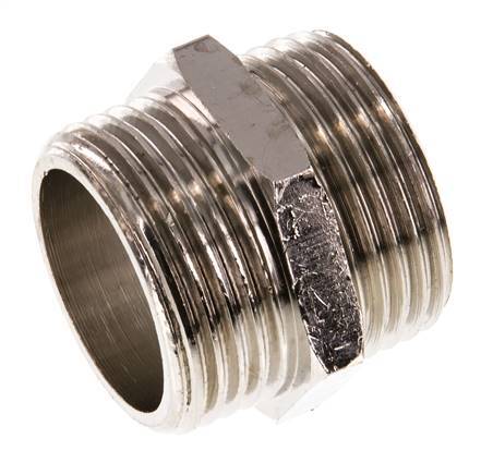 G 1 inch Nickel plated Brass Double Nipple 16 Bar — image 1