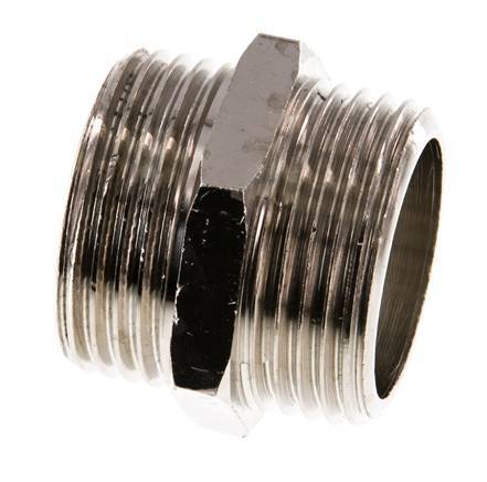 G 1 inch Nickel plated Brass Double Nipple 16 Bar — image 2