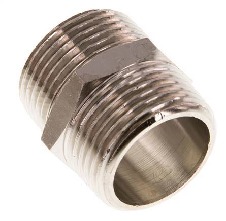 R 1 inch Nickel plated Brass Double Nipple 16 Bar — image 3