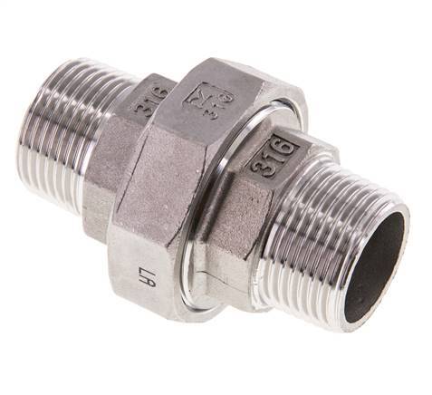 R 1 inch Stainless steel Double Nipple 3-pieces with Conically sealing 16 Bar — image 4