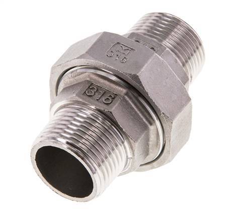 R 1 inch Stainless steel Double Nipple 3-pieces with Conically sealing 16 Bar — image 6