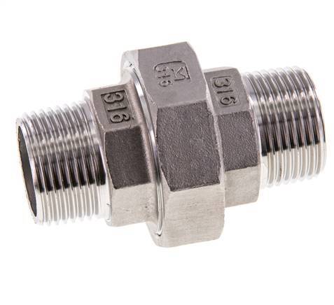 R 1 inch Stainless steel Double Nipple 3-pieces with Conically sealing 16 Bar — image 7