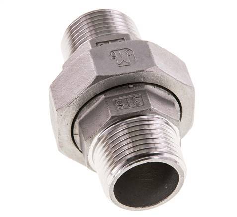 R 1 inch Stainless steel Double Nipple 3-pieces with Conically sealing 16 Bar — image 8