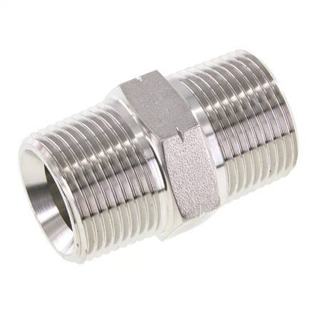 1 inch NPT Stainless steel Double Nipple 140 Bar - Hydraulic — image 1