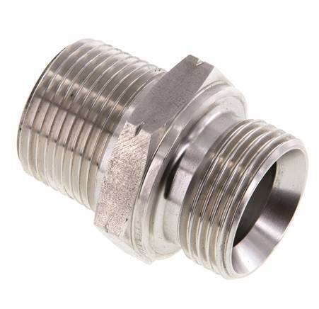 1 inch NPT x G 1 inch Stainless steel Double Nipple 40 Bar - Hydraulic — image 1