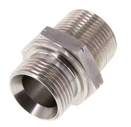 1 inch NPT x G 1 inch Stainless steel Double Nipple 40 Bar - Hydraulic — image 3