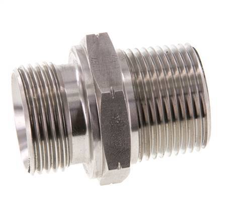 1 inch NPT x G 1 inch Stainless steel Double Nipple 40 Bar - Hydraulic — image 4