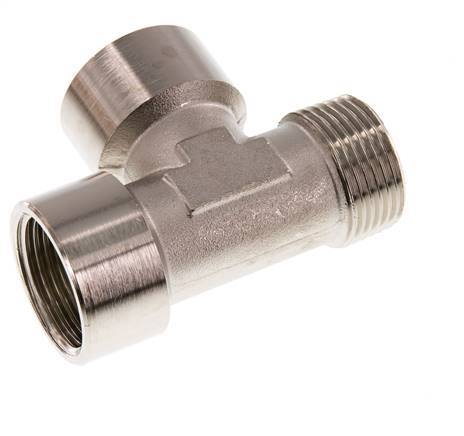 R 1 inch x G 1 inch M/F Nickel plated Brass Tee 16 Bar — image 1