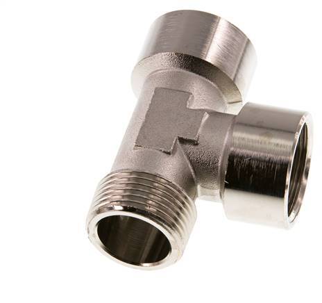 R 1 inch x G 1 inch M/F Nickel plated Brass Tee 16 Bar — image 4
