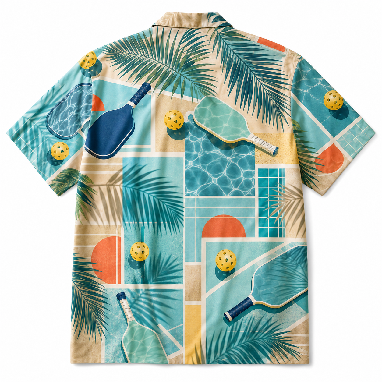 Summer Tropical Print Short Sleeve Beach Shirt -96