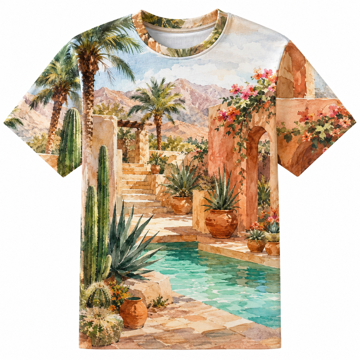 Men's Vintage Tropical Beach Resort Short Sleeve T-Shirt -09