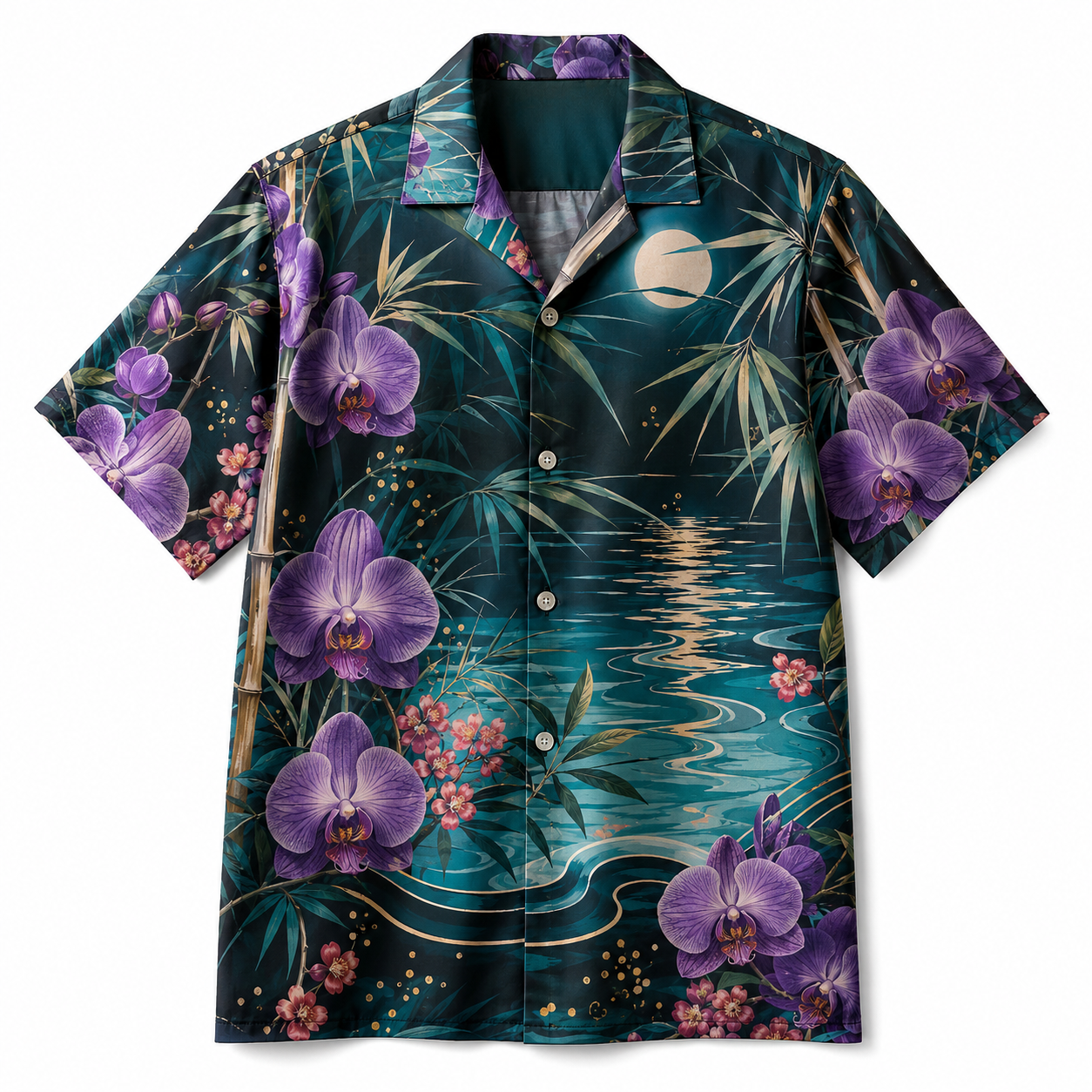 Summer Tropical Print Short Sleeve Beach Shirt -63