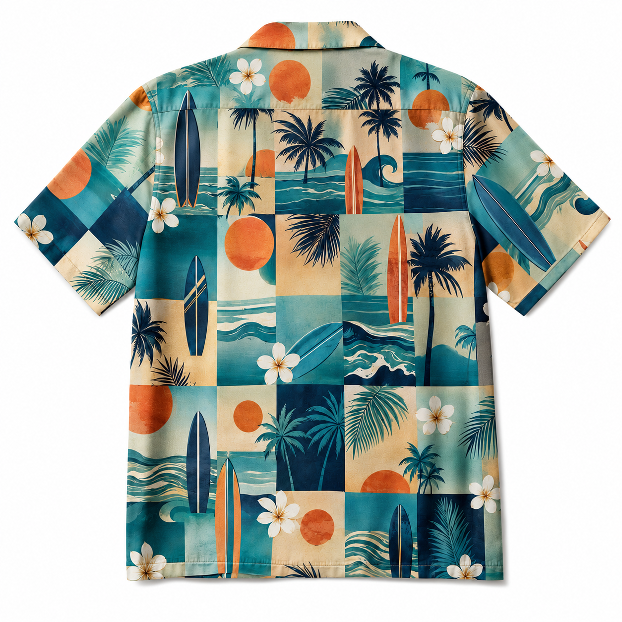 Summer Tropical Print Short Sleeve Beach Shirt -62