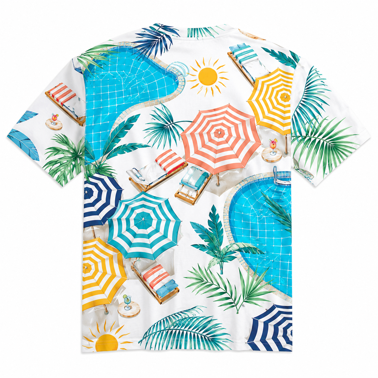 Men's Vintage Tropical Beach Resort Short Sleeve T-Shirt -19