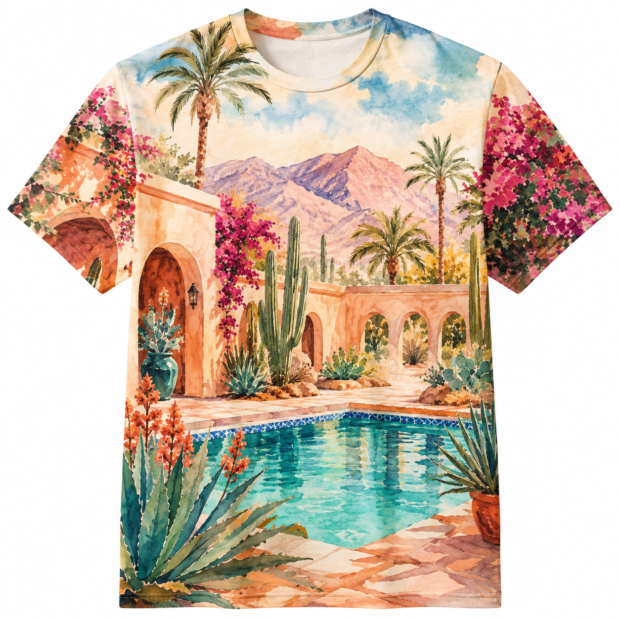 Men's Vintage Tropical Beach Resort Short Sleeve T-Shirt -16