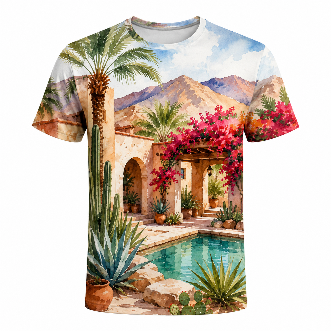 Men's Vintage Tropical Beach Resort Short Sleeve T-Shirt -12