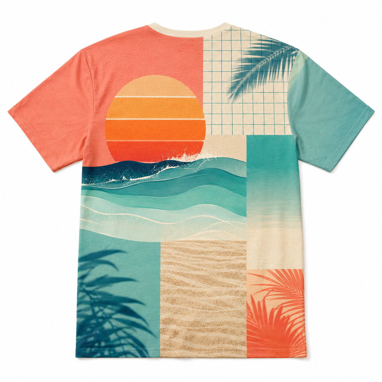 Men's Vintage Tropical Beach Resort Short Sleeve T-Shirt -01