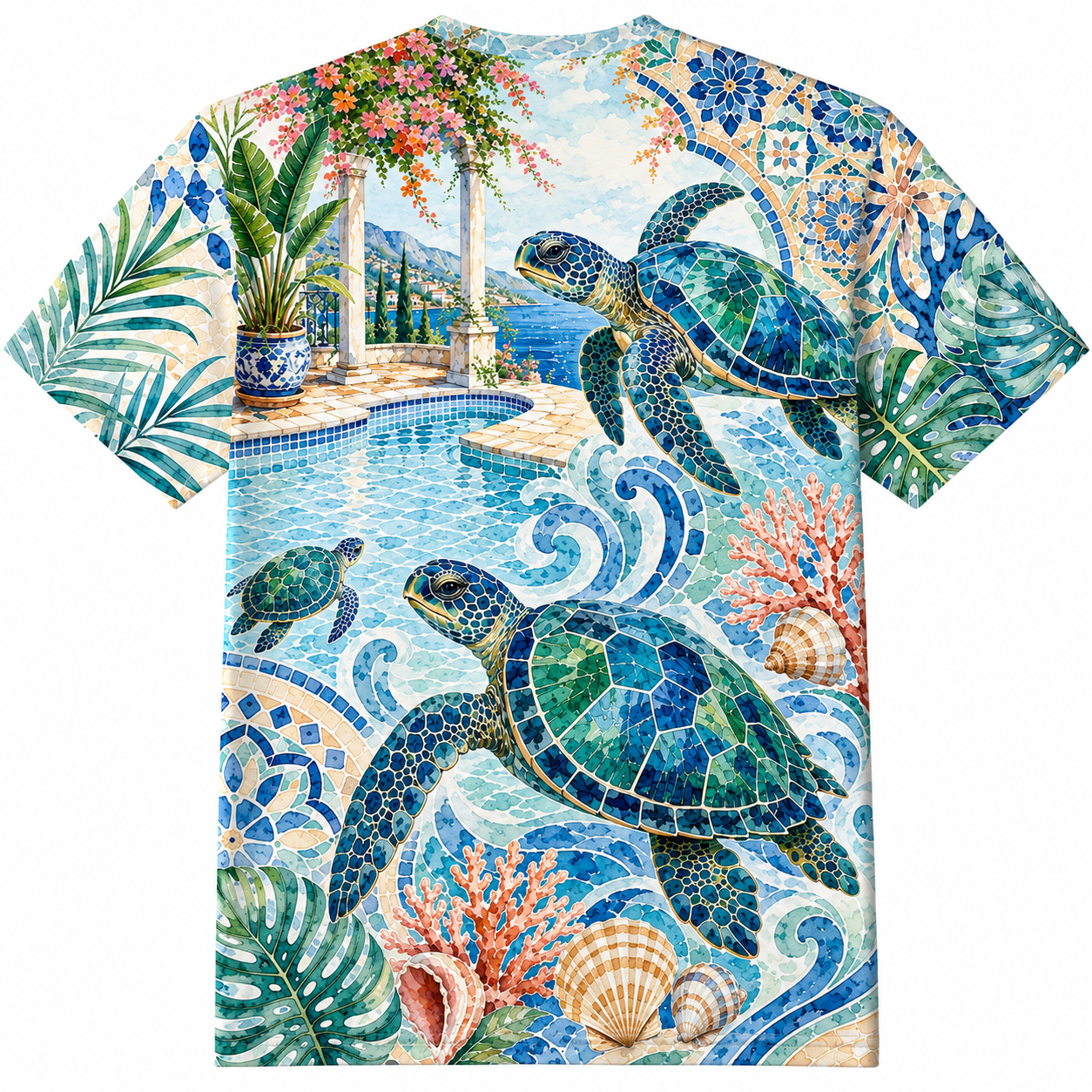 Men's Vintage Tropical Beach Resort Short Sleeve T-Shirt -21