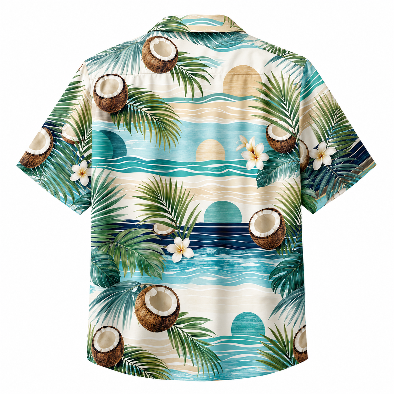 Summer Tropical Print Short Sleeve Beach Shirt -65