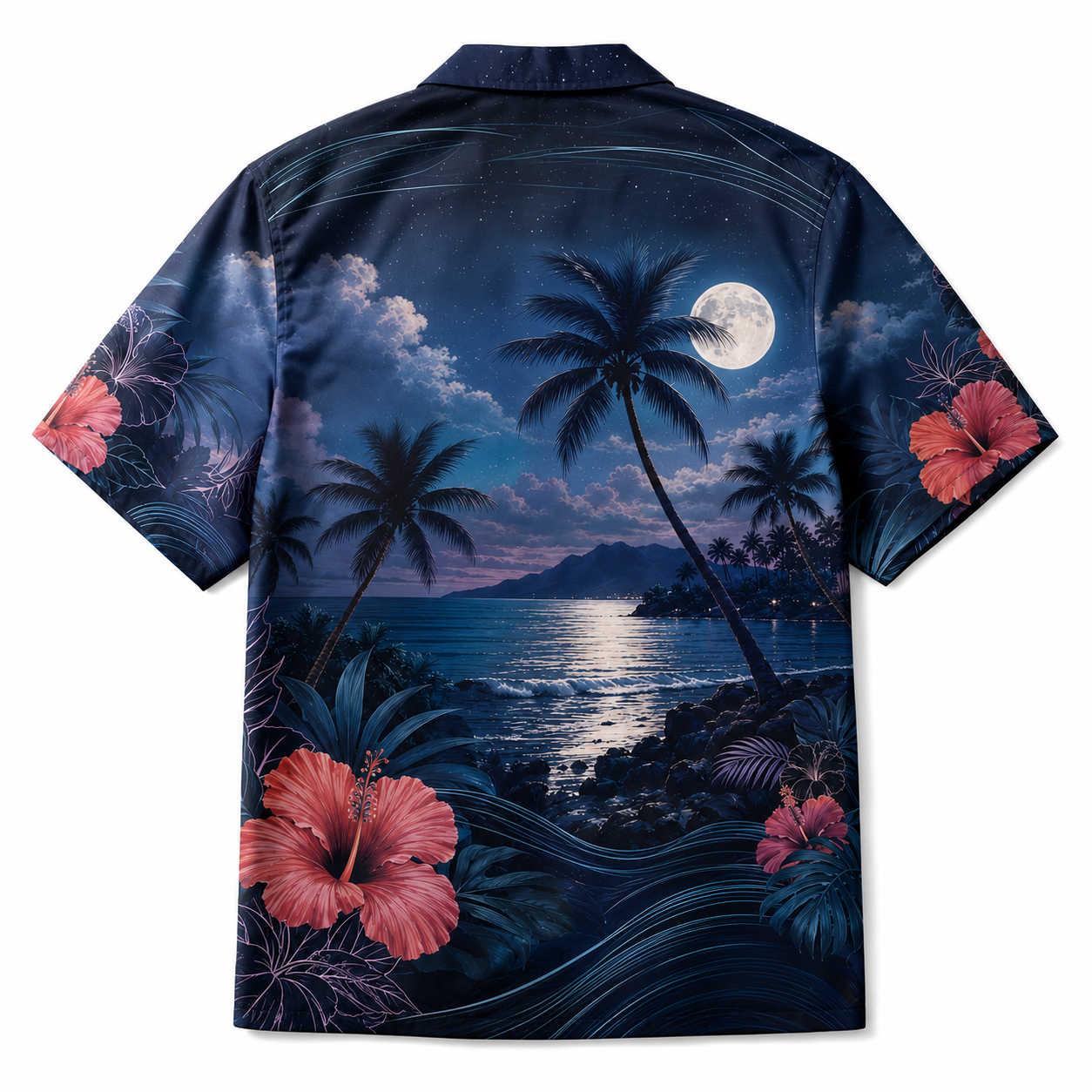 Summer Tropical Print Short Sleeve Beach Shirt -33
