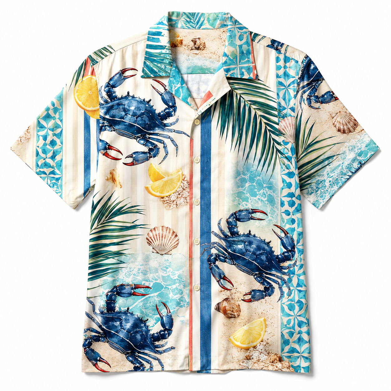 Summer Tropical Print Short Sleeve Beach Shirt -88