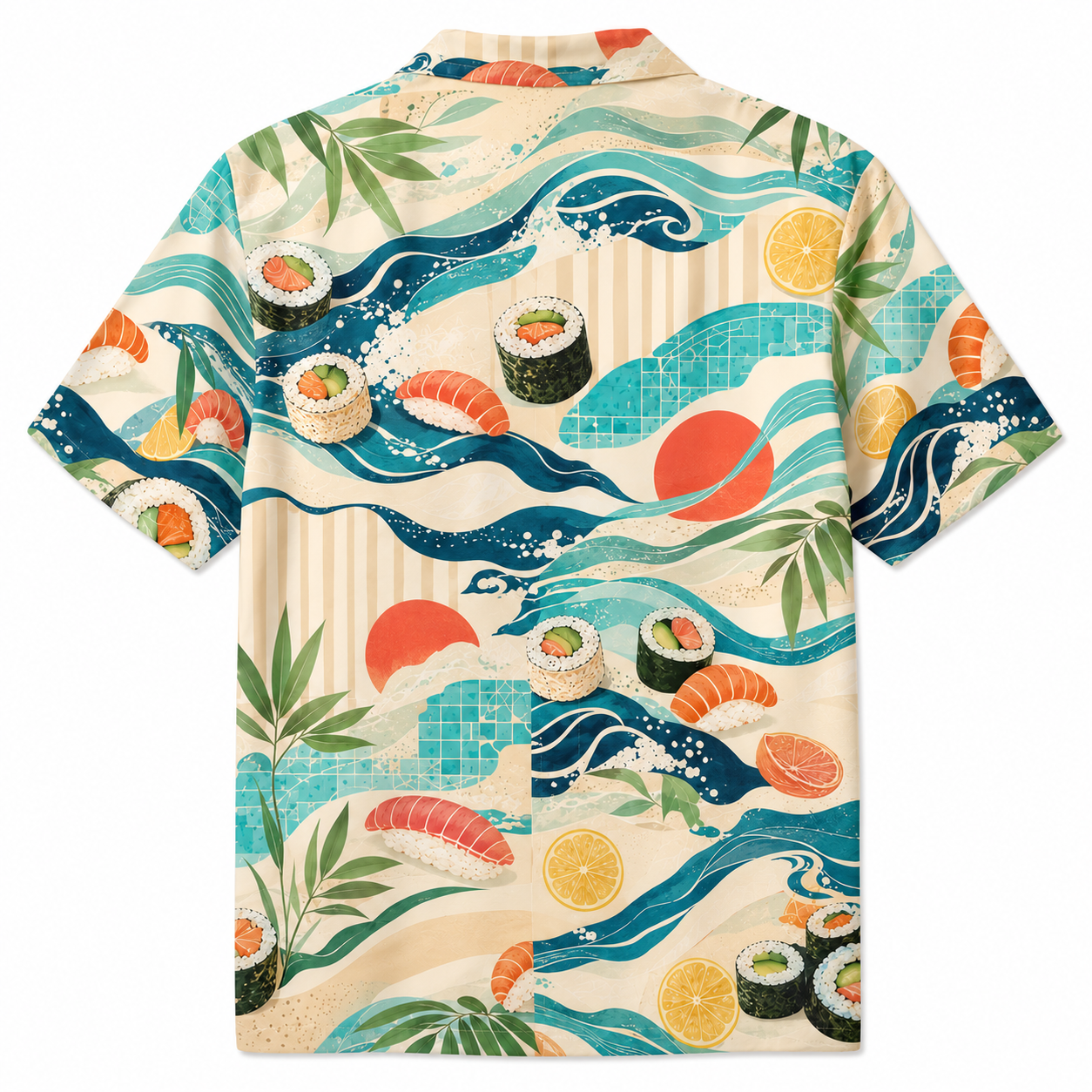 Summer Tropical Print Short Sleeve Beach Shirt -98