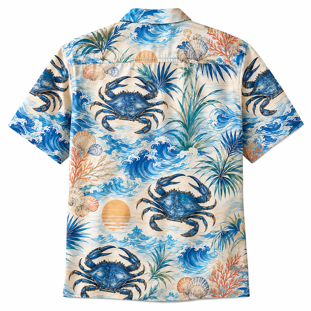 Summer Tropical Print Short Sleeve Beach Shirt -24