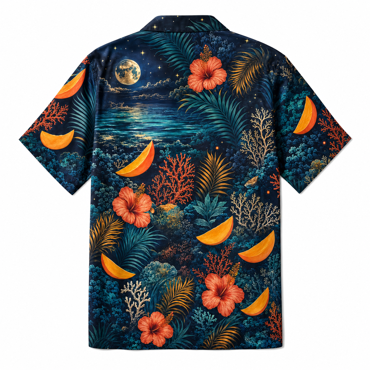 Summer Tropical Print Short Sleeve Beach Shirt -73