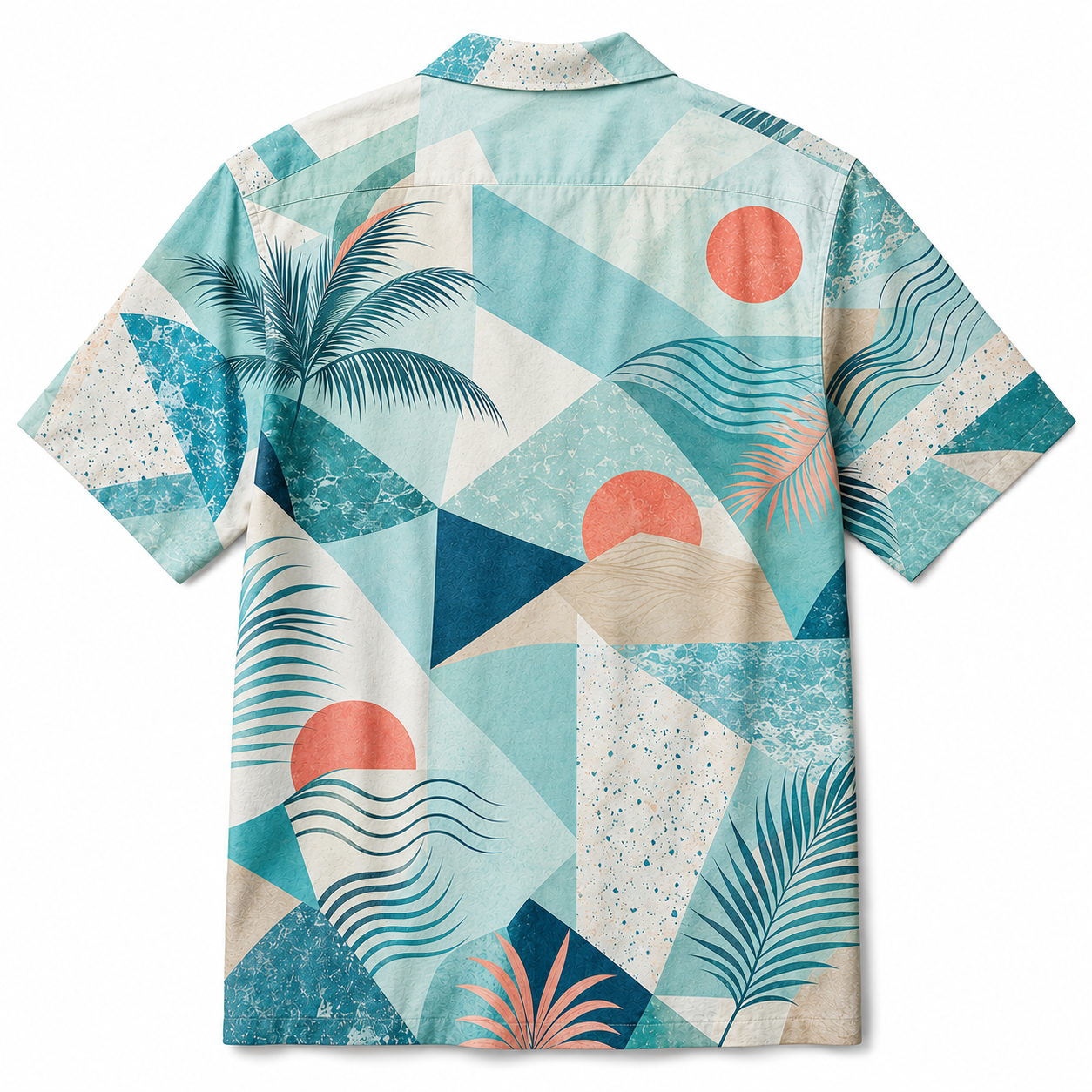 Summer Tropical Print Short Sleeve Beach Shirt -47