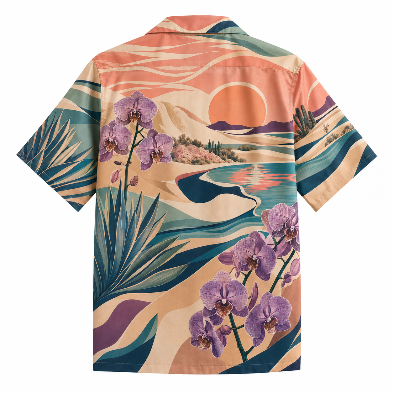 Summer Tropical Print Short Sleeve Beach Shirt -78