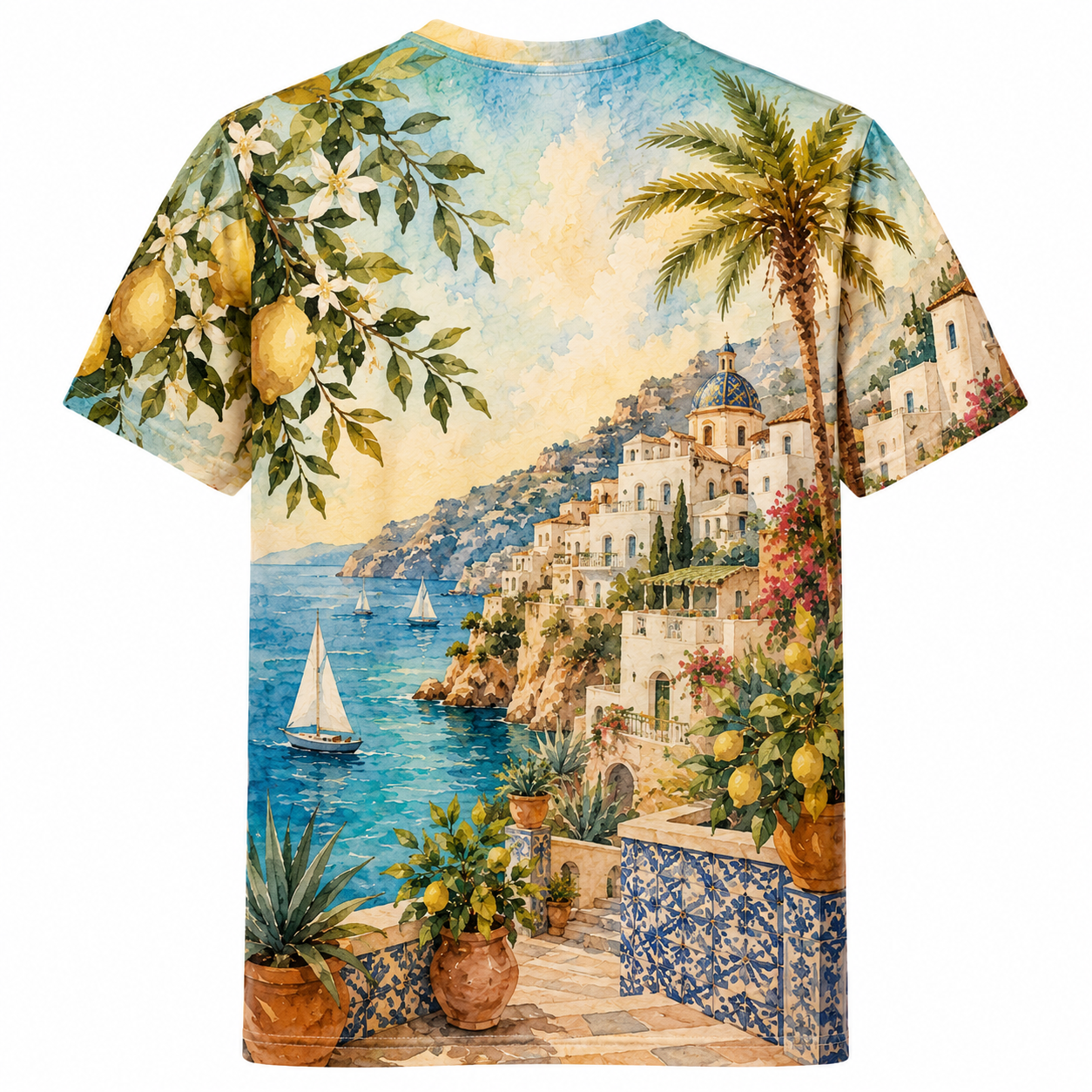 Men's Vintage Tropical Beach Resort Short Sleeve T-Shirt -06