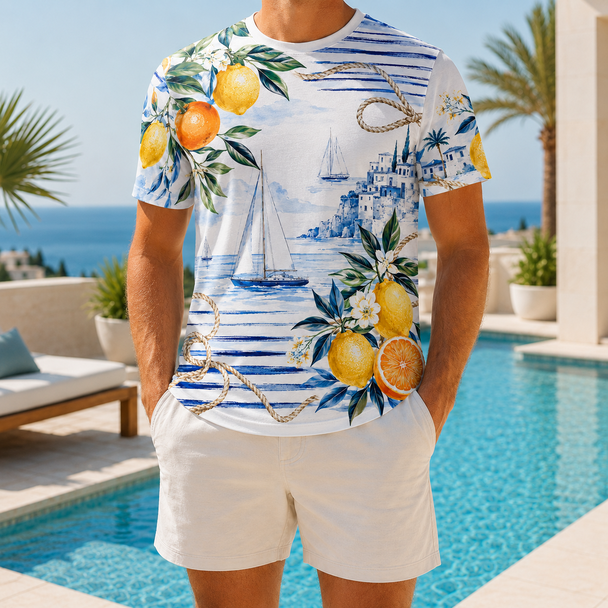 Men's Vintage Tropical Beach Resort Short Sleeve T-Shirt -28