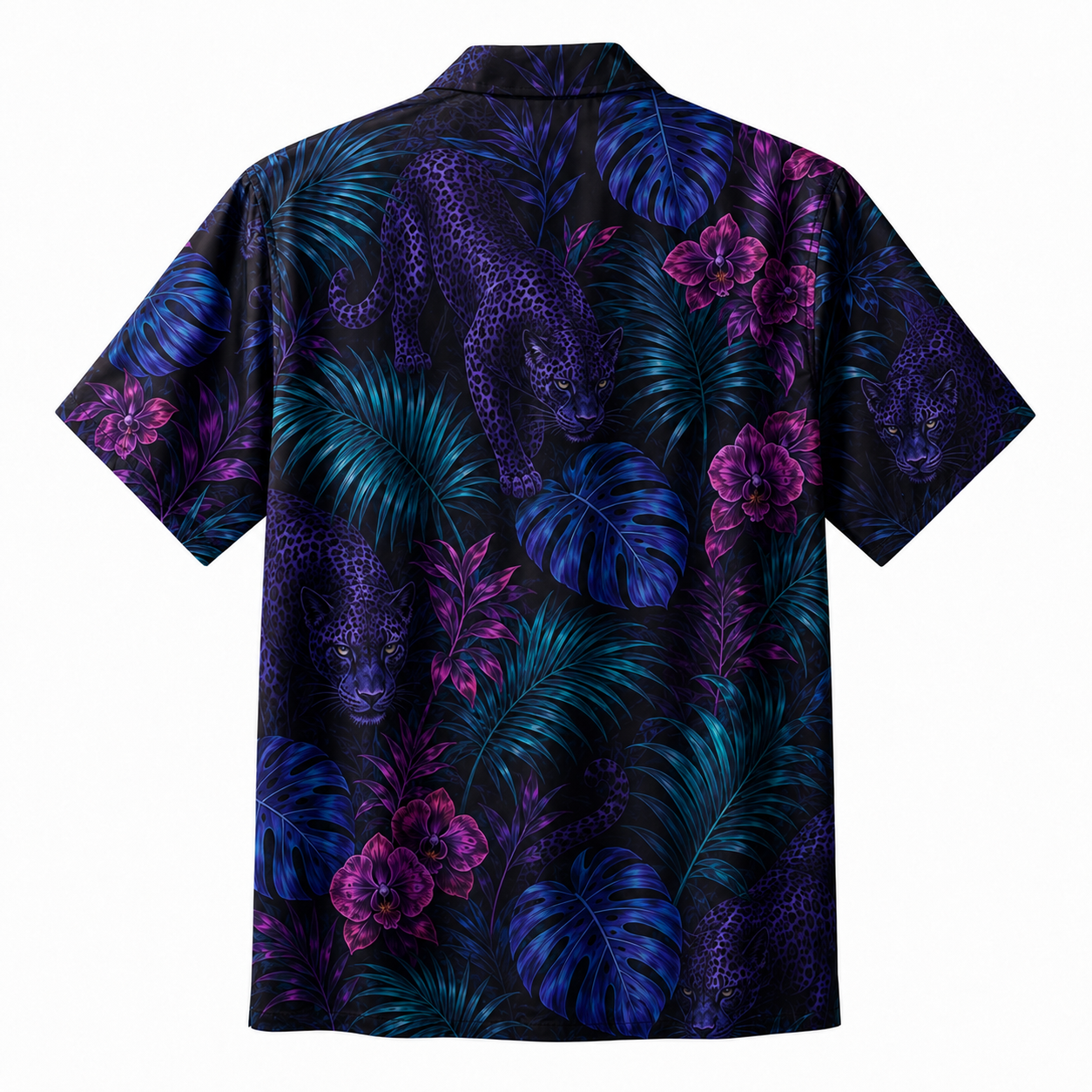 Summer Tropical Print Short Sleeve Beach Shirt -12