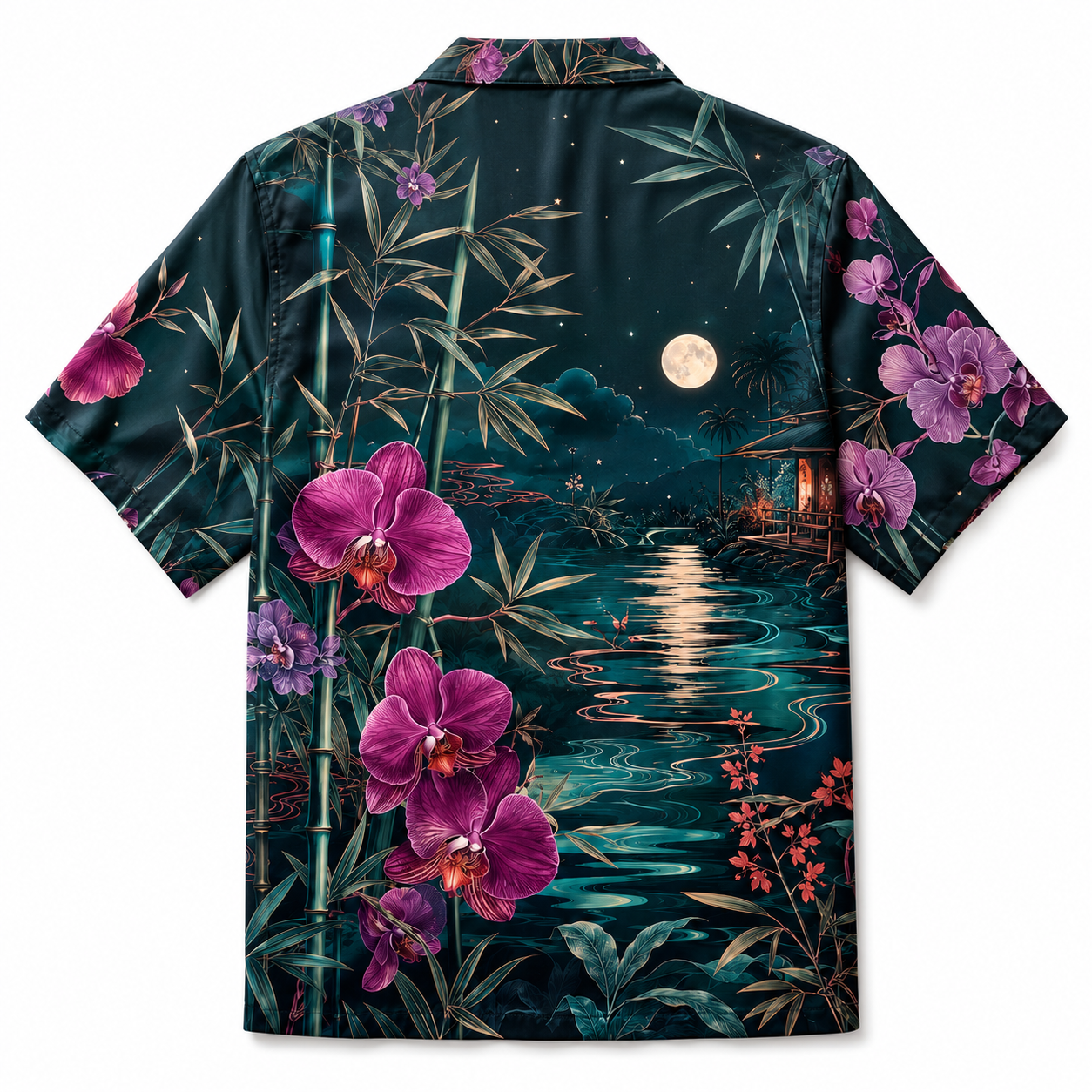 Summer Tropical Print Short Sleeve Beach Shirt -45