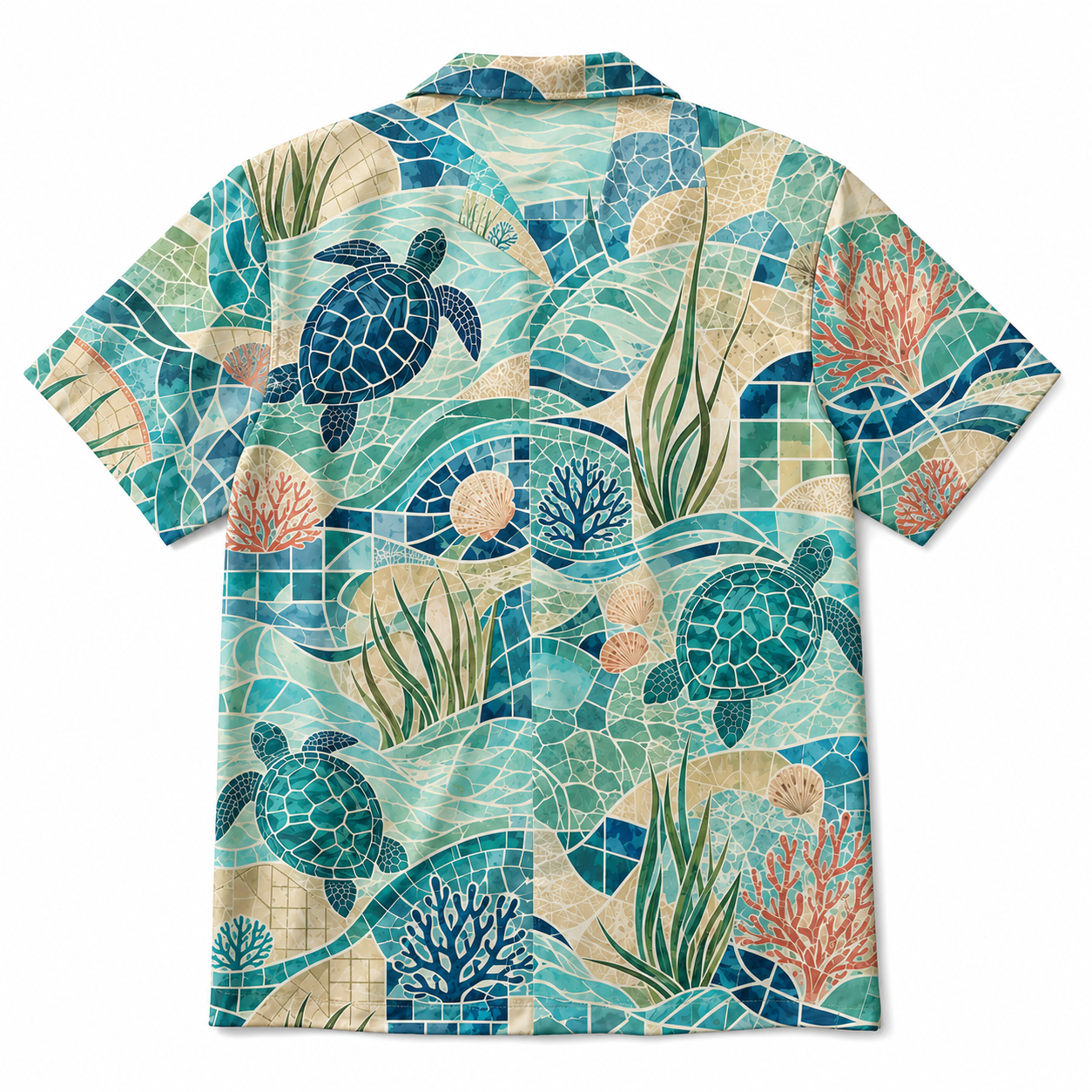 Summer Tropical Print Short Sleeve Beach Shirt -80