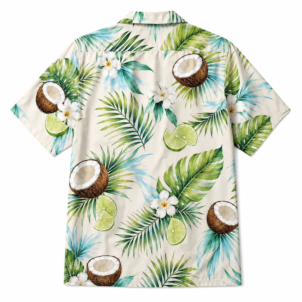 Summer Tropical Print Short Sleeve Beach Shirt -22