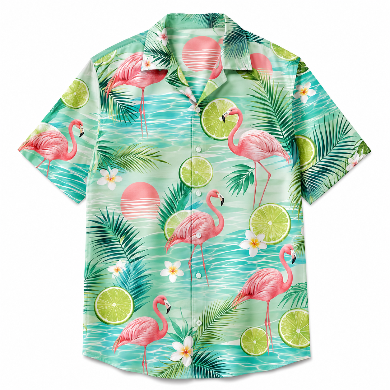 Summer Tropical Print Short Sleeve Beach Shirt -30
