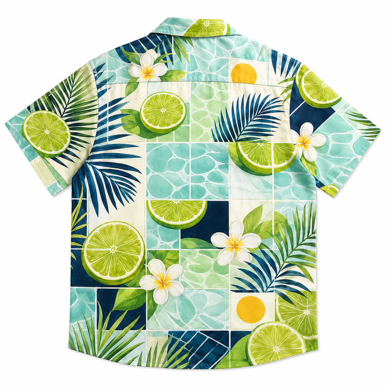 Summer Tropical Print Short Sleeve Beach Shirt -49