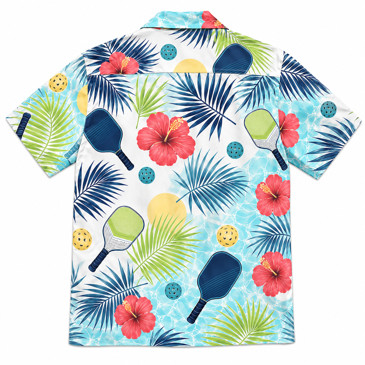 Summer Tropical Print Short Sleeve Beach Shirt -37