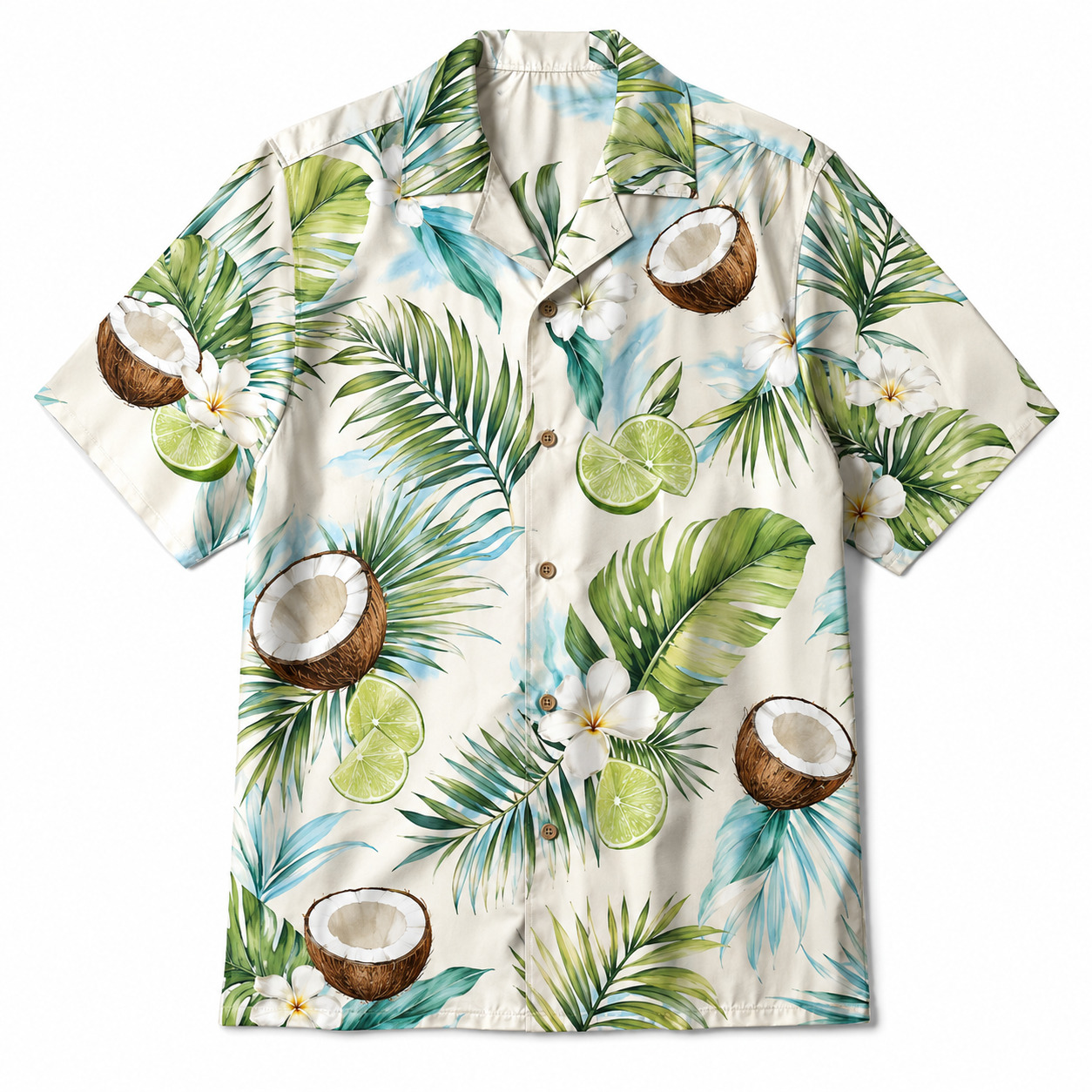 Summer Tropical Print Short Sleeve Beach Shirt -22