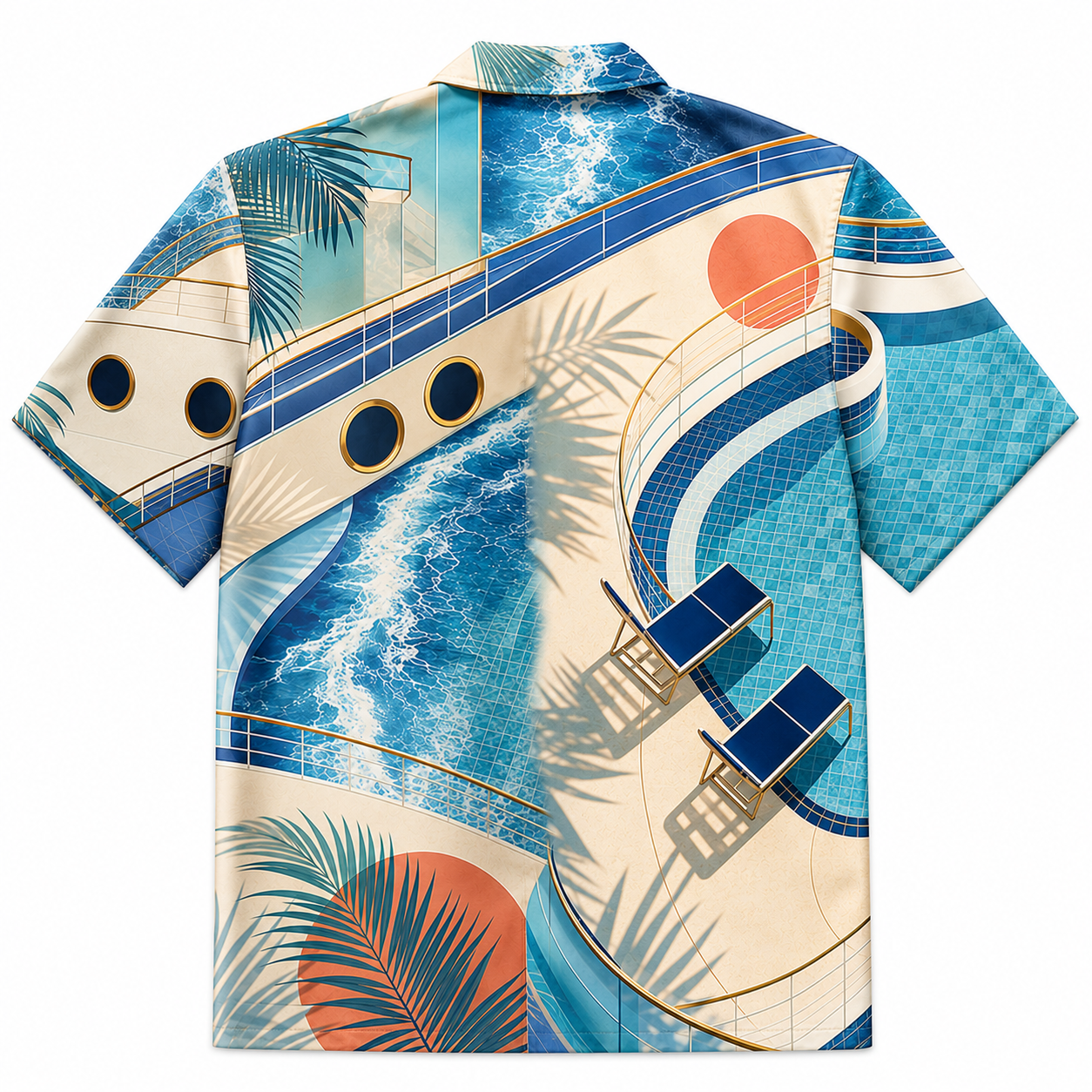 Summer Tropical Print Short Sleeve Beach Shirt -103