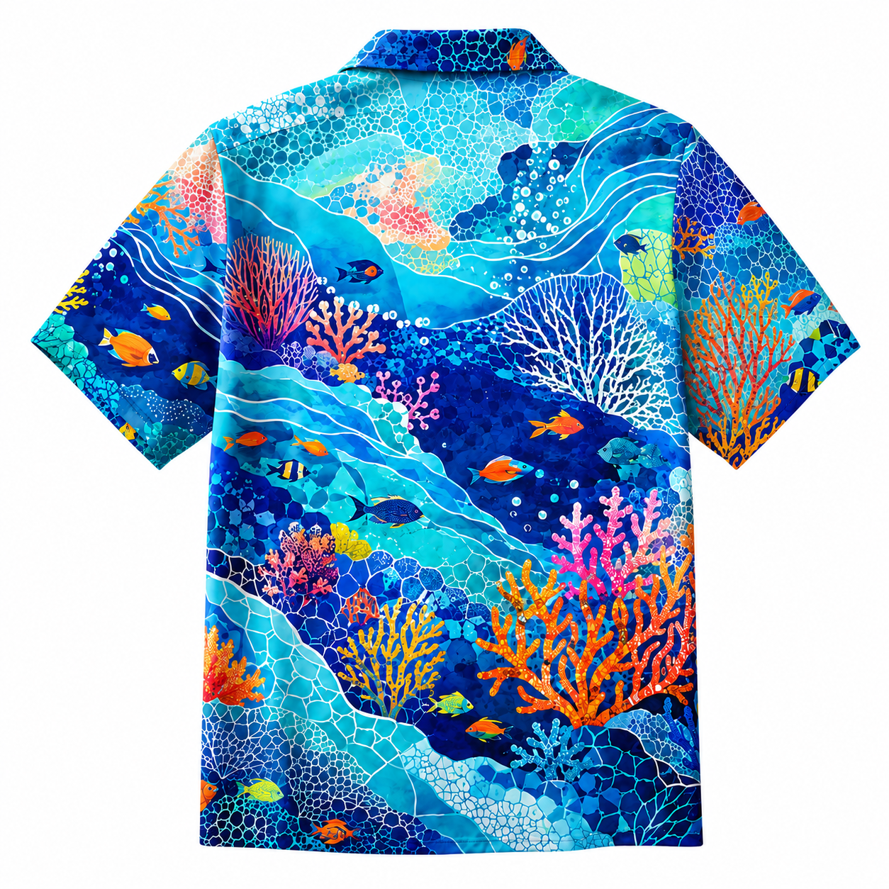 Summer Tropical Print Short Sleeve Beach Shirt -51