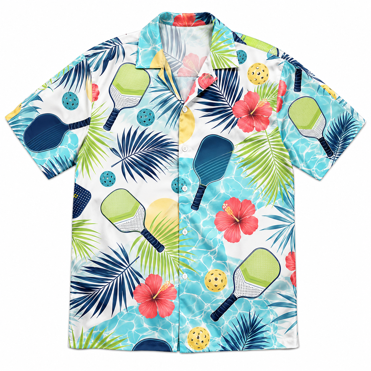 Summer Tropical Print Short Sleeve Beach Shirt -37