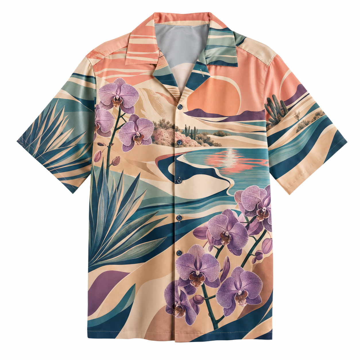 Summer Tropical Print Short Sleeve Beach Shirt -78